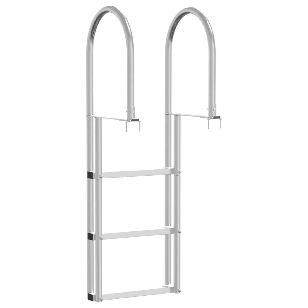 vidaxl Σκάλα ντόκ Ασημί 45 x 11.5 x 134 εκ Αλουμίνιο