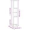 vidaXL Ντουλάπι Μπάνιου Καπνιστή Δρυς 30x30x190 εκ. Επεξεργασμένο Ξύλο