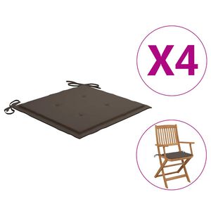 vidaXL Μαξιλάρια Καρέκλας Κήπου 4 τεμ. Taupe 40x40x4 εκ. Υφασμάτινα
