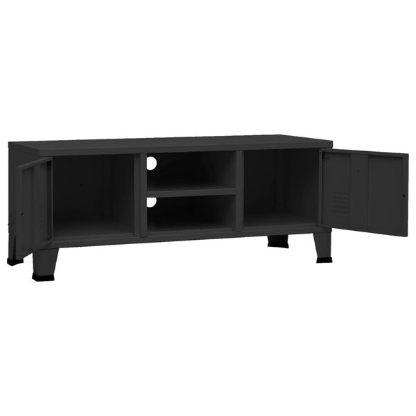 vidaXL Έπιπλο Τηλεόρασης Βιομηχανικό Μαύρο 105 x 35 x 42 εκ. Μεταλλικό