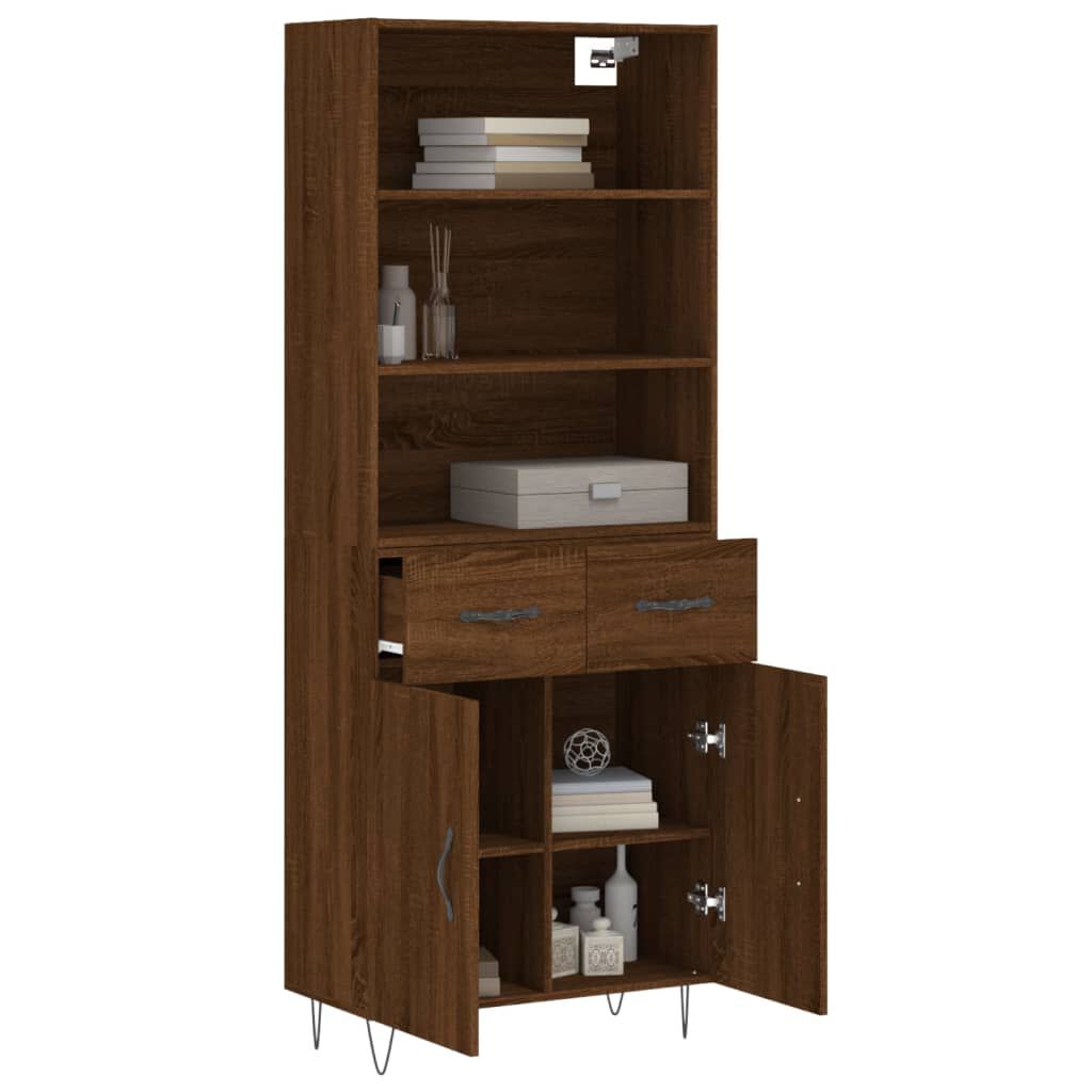vidaXL Ντουλάπι Καφέ Δρυς 69,5 x 34 x 180 εκ. από Επεξεργασμένο Ξύλο