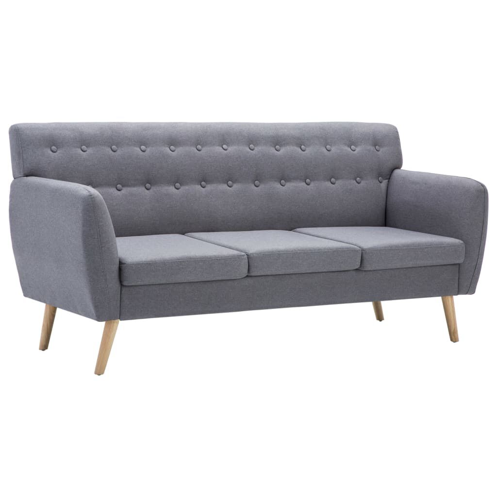 vidaXL Καναπές Τριθέσιος Αν. Γκρι 172x70x82 εκ. Υφασμάτινη Ταπετσαρία