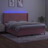 vidaXL &Kappa;&rho;&epsilon;&beta;ά&tau;&iota; Boxspring &mu;&epsilon; &Sigma;&tau;&rho;ώ&mu;&alpha; & LED &Rho;&omicron;&zeta; 180x200 &epsilon;&kappa;. &Beta;&epsilon;&lambda;&omicron;ύ&delta;&iota;&nu;&omicron;