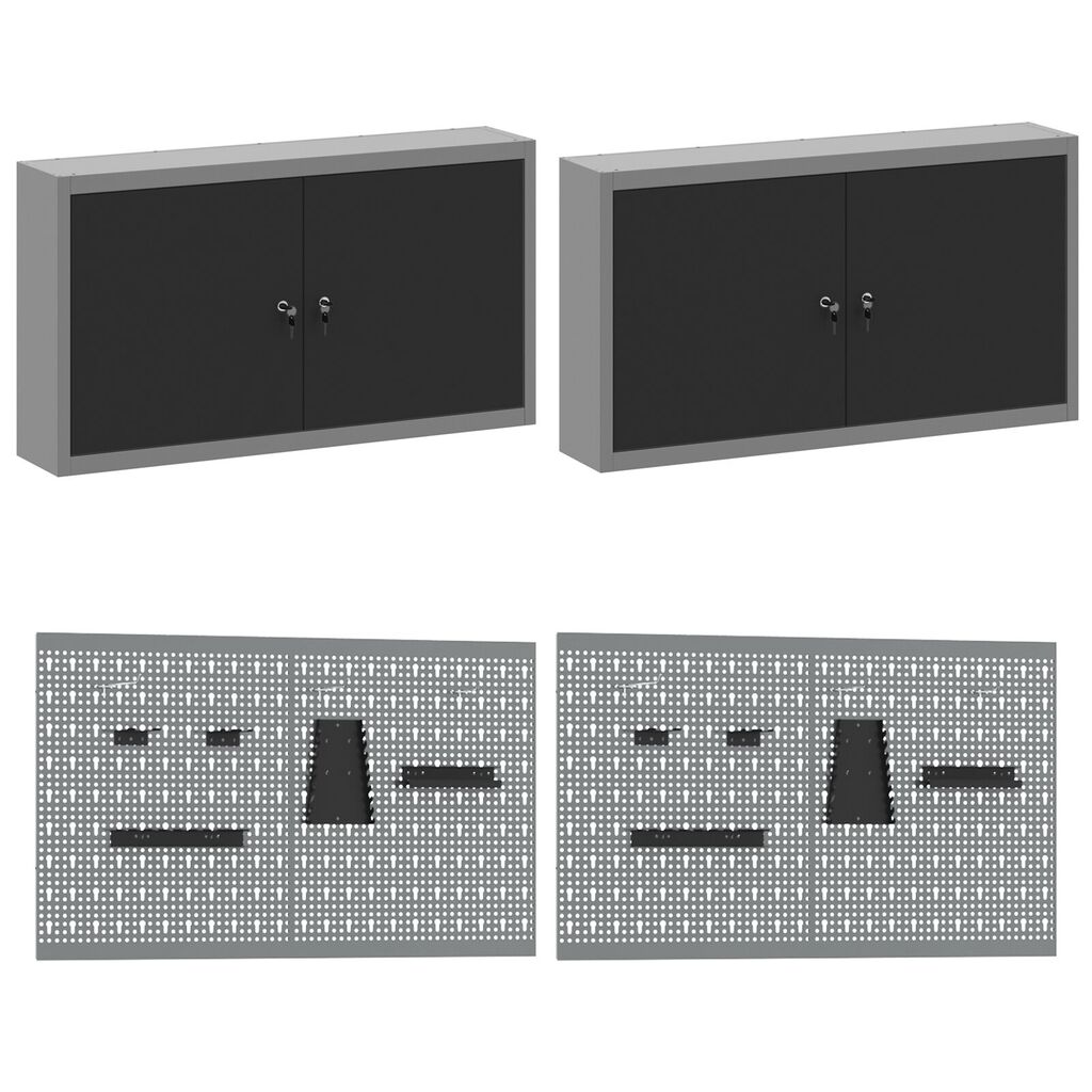 vidaXL Set Εργαλειοθήκης 10 Τεμαχίων Μαύρο Ατσάλι