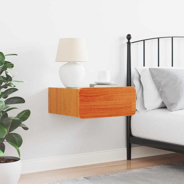 vidaXL Κομοδίνο Καφέ κεριού 39 x 34 x 16.5 εκ. Μασίφ ξύλο πεύκου