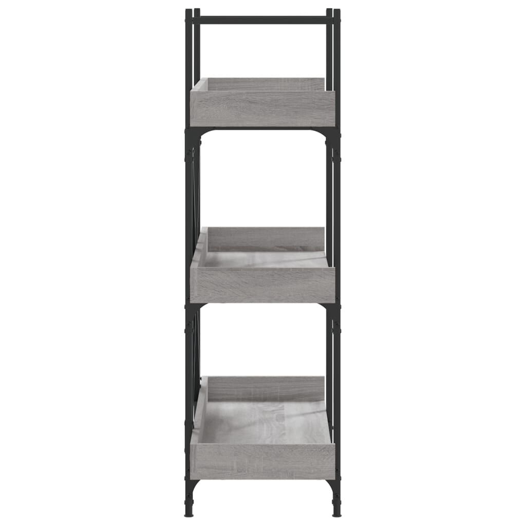 vidaXL Βιβλιοθήκη 3 Επιπέδων Γκρι Sonoma 100x33x108,5εκ. Επεξεργ. Ξύλο