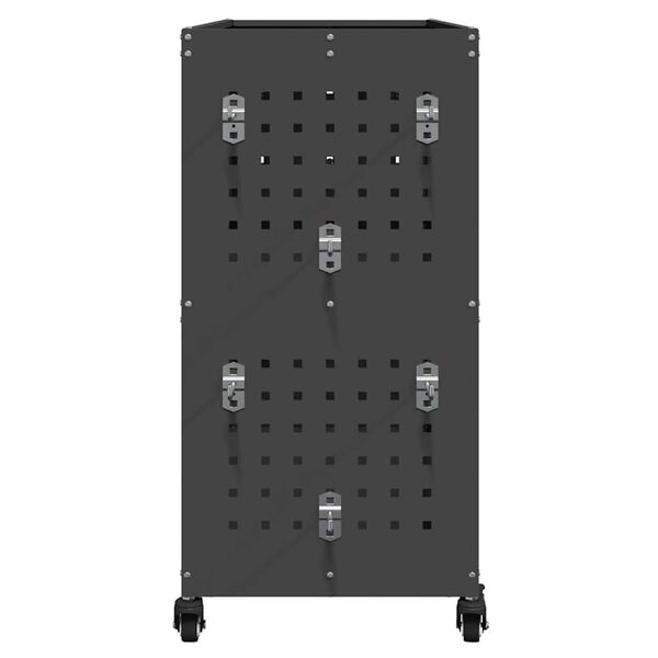 vidaXL Καρότσι εργαλείων με ράφι Μαύρο 75 x 35 x 73 εκ. Κρύα χάλυβας