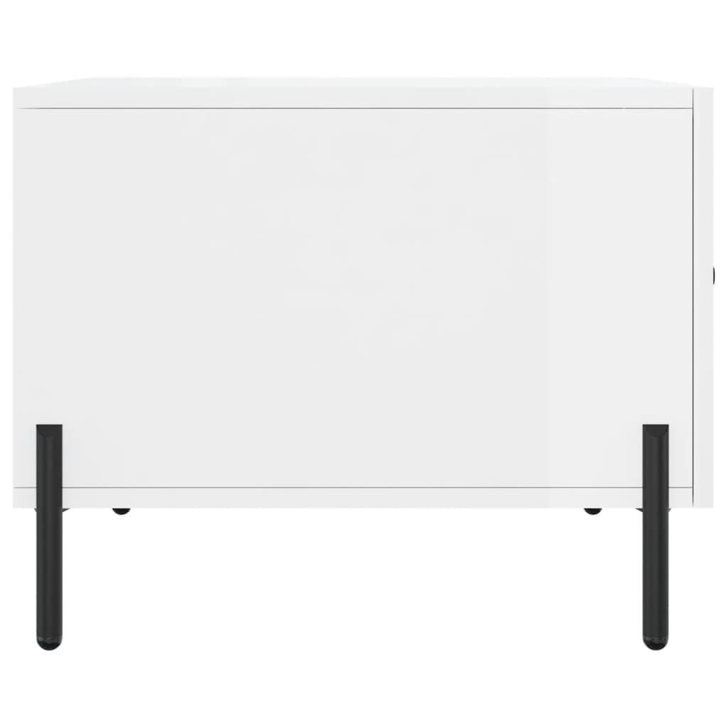 vidaXL Τραπεζάκι Σαλονιού Γυαλ. Λευκό 50 x 50 x 40 εκ. Επεξεργ. Ξύλο