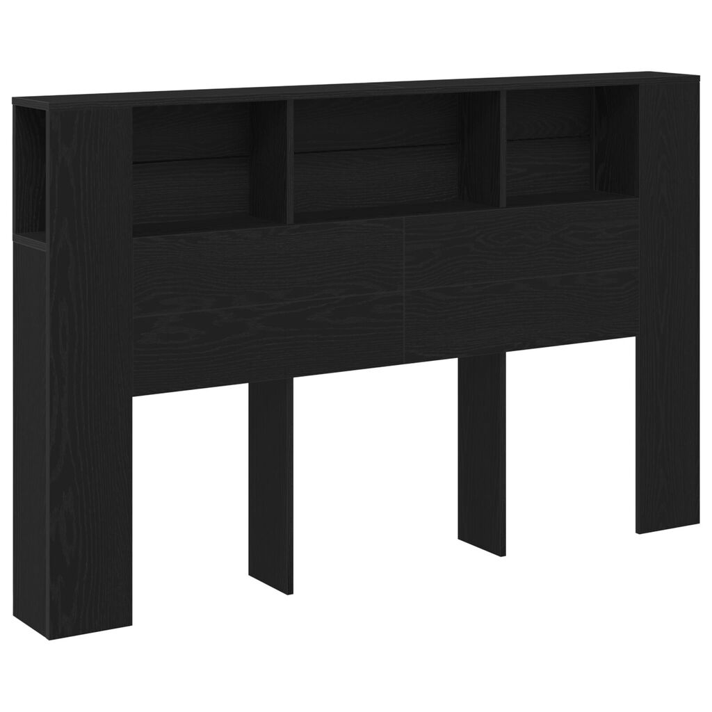vidaXL Κεφαλάκι Κρεβατιού Μαύρο Δρυς - 160x19x104.5 εκ. Κατασκευασμένο από Επεξεργασμένο Ξύλο
