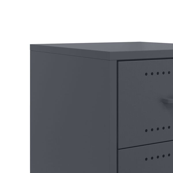 vidaXL Κομοδίνο Ανθρακί 36x39x59 εκ. από Χάλυβα