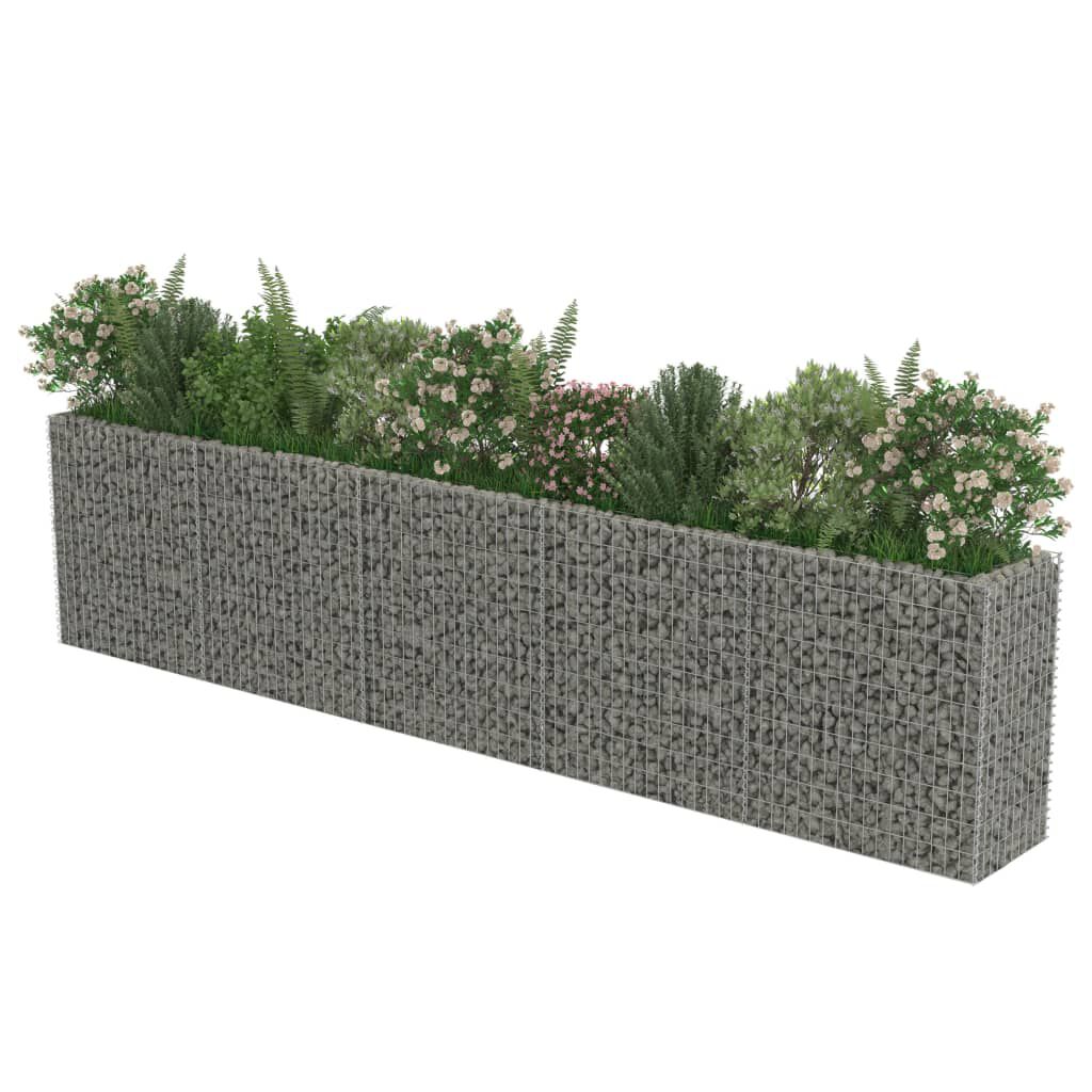 vidaXL Συρματοκιβώτιο-Γλάστρα Υπερυψωμένη 450x50x100 εκ. Γαλβ. Χάλυβας