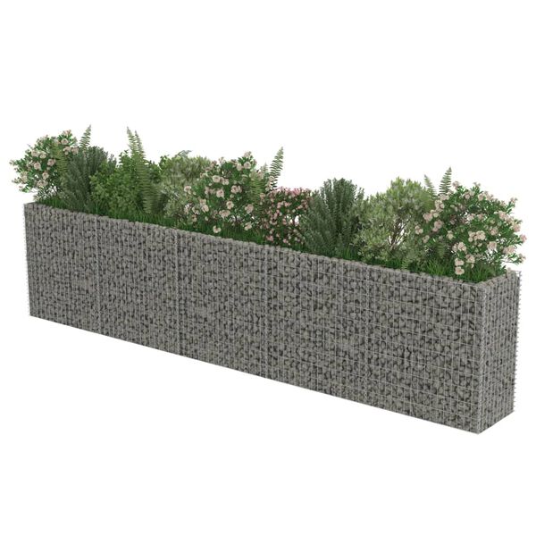 vidaXL Συρματοκιβώτιο-Γλάστρα Υπερυψωμένη 450x50x100 εκ. Γαλβ. Χάλυβας