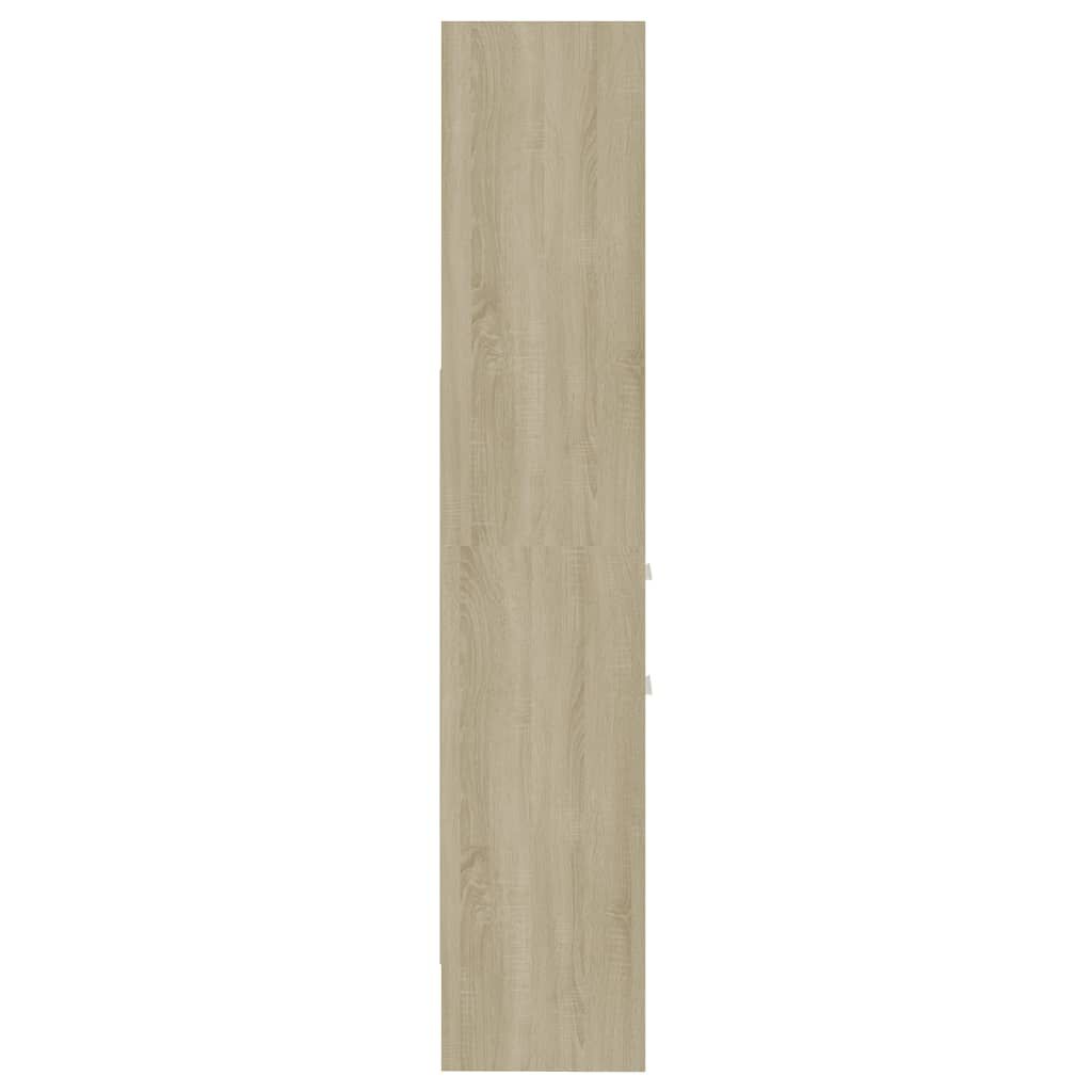 vidaXL Βιβλιοθήκη Λευκό/Sonoma Δρυς 40 x 35 x 180 εκ. από Επεξ. Ξύλο
