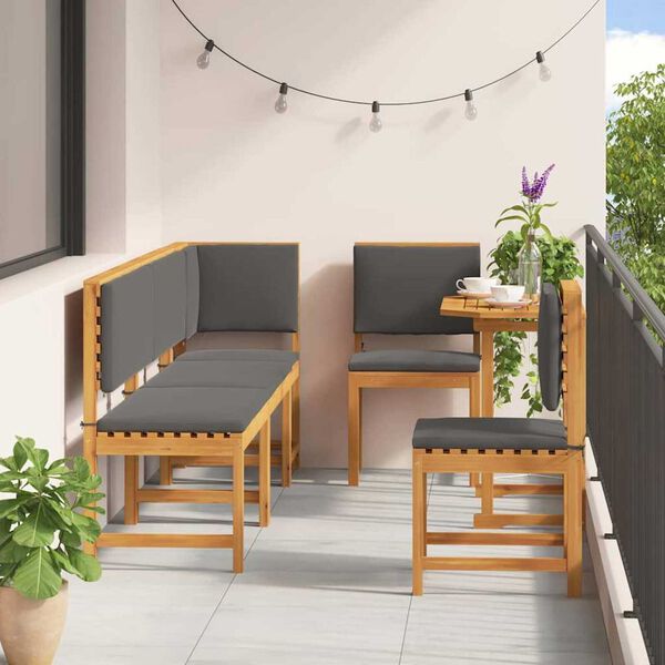 vidaXL Σετ Μπιστρό Κήπου 6 pcs Καφέ Μασίφ ξύλο ακακίας
