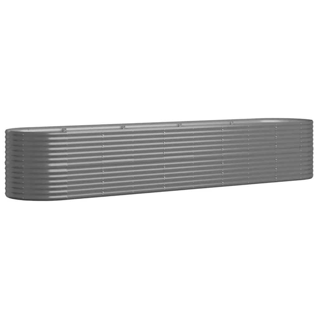 vidaXL Ζαρντινιέρα Γκρι 368x80x68 εκ. Ατσάλι με Ηλεκτρ. Βαφή Πούδρας