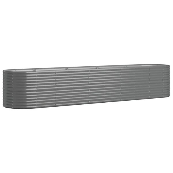 vidaXL Ζαρντινιέρα Γκρι 368x80x68 εκ. Ατσάλι με Ηλεκτρ. Βαφή Πούδρας