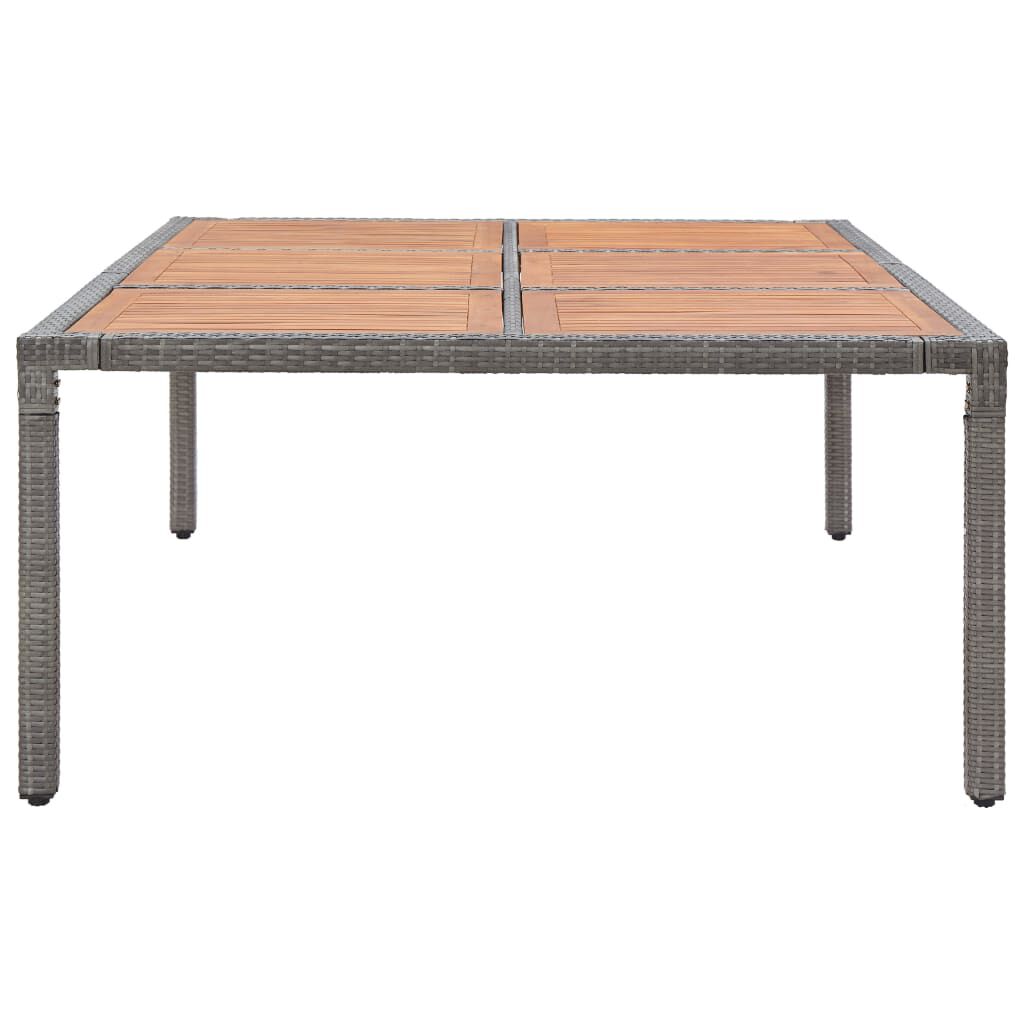 vidaXL Τραπέζι Κήπου Γκρι 200x150x74 εκ. Συνθετικό Ρατάν/Ξύλο Ακακίας