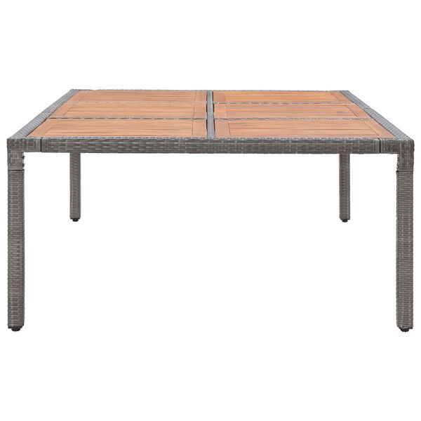 vidaXL Τραπέζι Κήπου Γκρι 200x150x74 εκ. Συνθετικό Ρατάν/Ξύλο Ακακίας