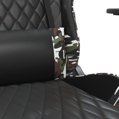 vidaXL Καρέκλα Gaming Μασάζ Υποπόδιο Μαύρος Παραλλαγή Συνθετικό Δέρμα