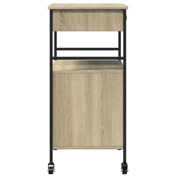 vidaXL Τρόλεϊ Κουζίνας Sonoma Δρυς 56x43x89,5 εκ. Επεξεργασμένο Ξύλο