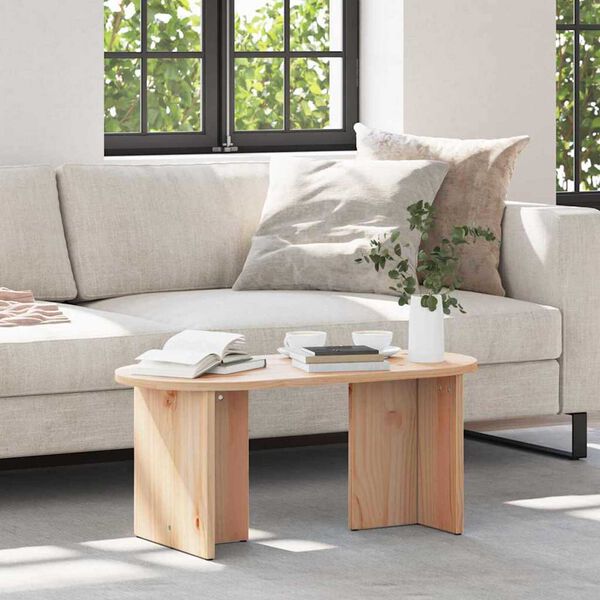 vidaXL Τραπεζάκι σαλονιού Φυσικό 80 x 39.5 x 35 εκ. Μασίφ ξύλο πεύκου