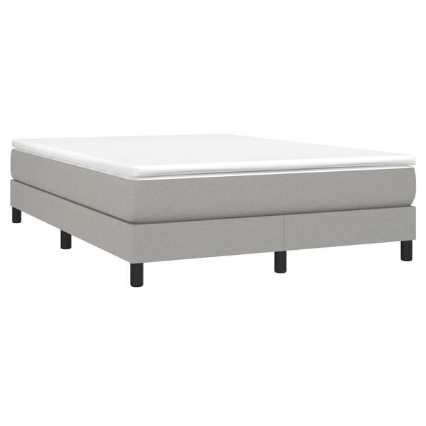 vidaXL Κρεβάτι Boxspring με Στρώμα Ανοιχτό Γκρι 140x190 εκ. Υφασμάτινο