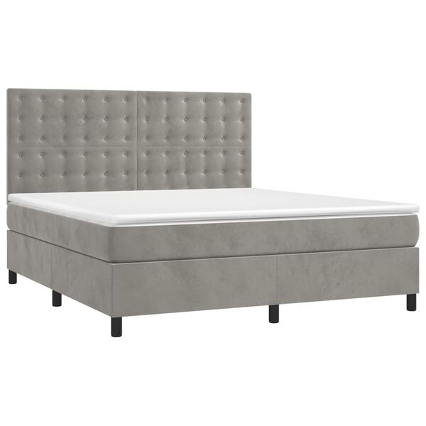 vidaXL &Kappa;&rho;&epsilon;&beta;ά&tau;&iota; Boxspring &mu;&epsilon; &Sigma;&tau;&rho;ώ&mu;&alpha; & LED &Alpha;&nu;.&Gamma;&kappa;&rho;&iota; 180x200 &epsilon;&kappa;. &Beta;&epsilon;&lambda;&omicron;ύ&delta;&iota;&nu;&omicron;