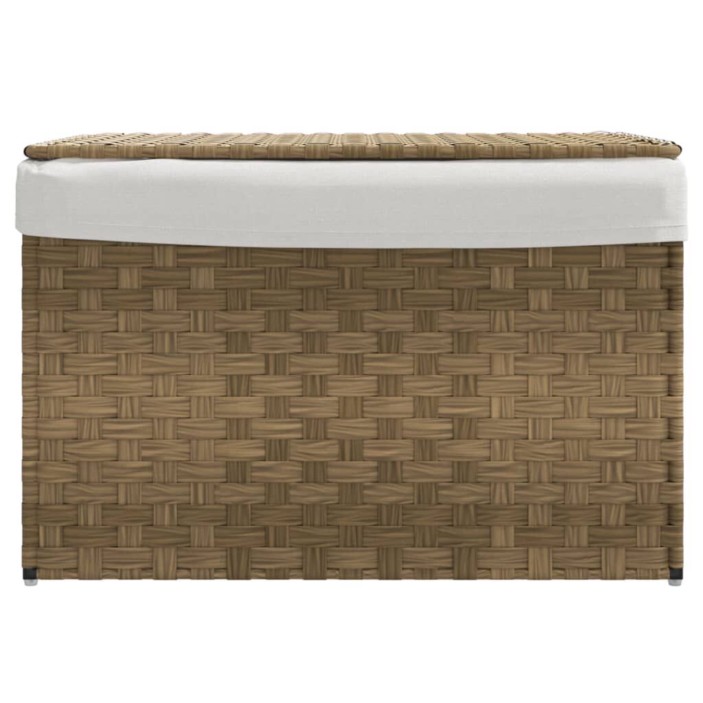vidaXL Καλάθι Πλυντηρίου με Καπάκι 55,5 x 35 x 34 εκ. από Συνθ. Ρατάν