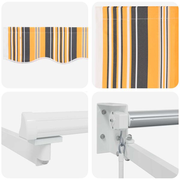 vidaXL Χειροκίνητη Ανασυρόμενη Τέντα Ριγέ 400x300 cm