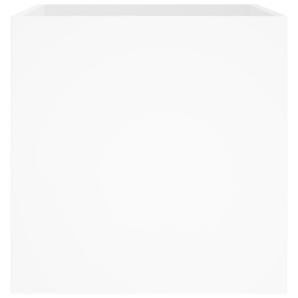 vidaXL Ζαρντινιέρα Γυαλιστερή Λευκή 40x40x40 εκ. Επεξεργασμένο Ξύλο