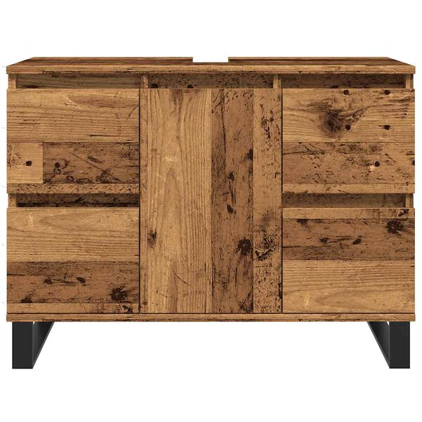 vidaXL Ντουλάπι νιπτήρα μπάνιου Παλιό ξύλο 80x33x60 cm