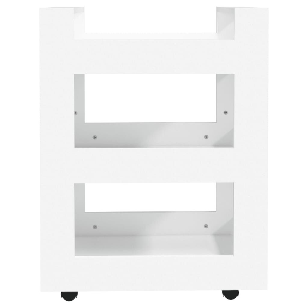 vidaXL Τρόλεϊ Κουζίνας Λευκό 60 x 45 x 80 εκ. από Επεξεργασμένο Ξύλο