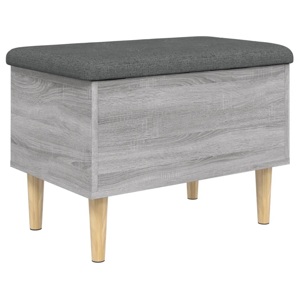 vidaXL Παγκάκι Αποθήκευσης Γκρι Sonoma 62x42x46 εκ. Επεξεργασμένο Ξύλο