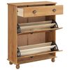vidaXL Ντουλάπα Παπουτσιών με συρτάρι ASKIM Καφέ 85 x 35 x 108 εκ
