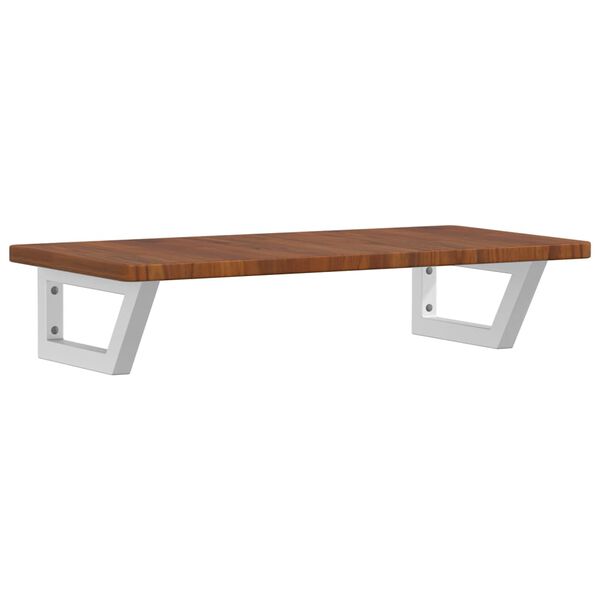 vidaXL Ράφι Νιπτήρα Τοίχου από Ατσάλι / Μασίφ Ξύλο Δρυός