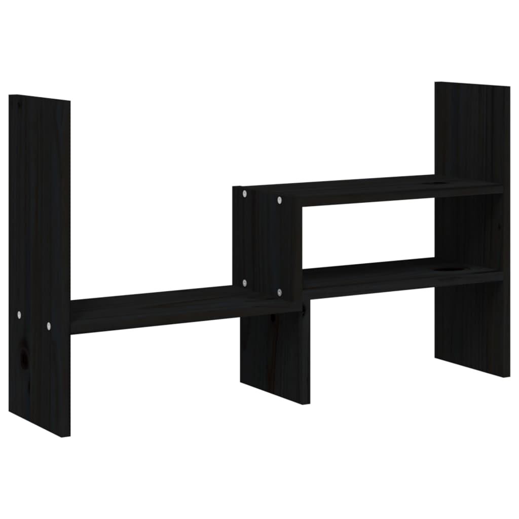 vidaXL Βάση Οθόνης Μαύρο (39-72)x17x43 εκ. από Μασίφ Ξύλο Πεύκου
