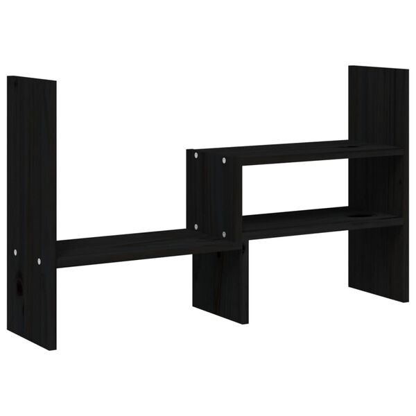 vidaXL Βάση Οθόνης Μαύρο (39-72)x17x43 εκ. από Μασίφ Ξύλο Πεύκου