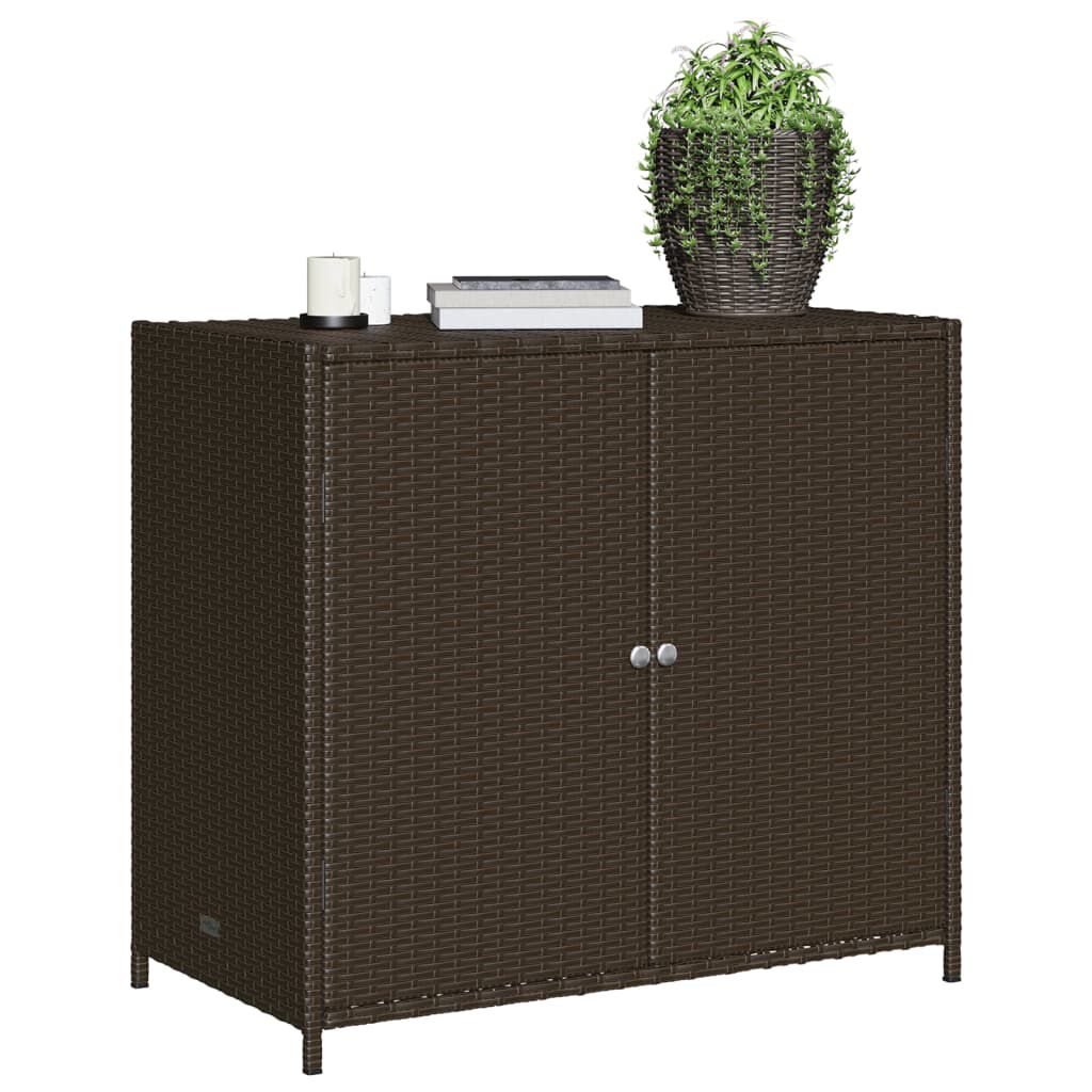 vidaXL Ντουλάπι Αποθήκευσης Κήπου Καφέ 83x45x76 εκ. Συνθετικό Ρατάν