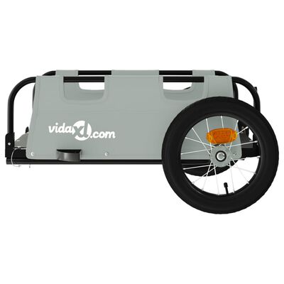 vidaXL Τρέιλερ Ποδηλάτου Γκρι Ύφασμα Oxford/Σίδηρος
