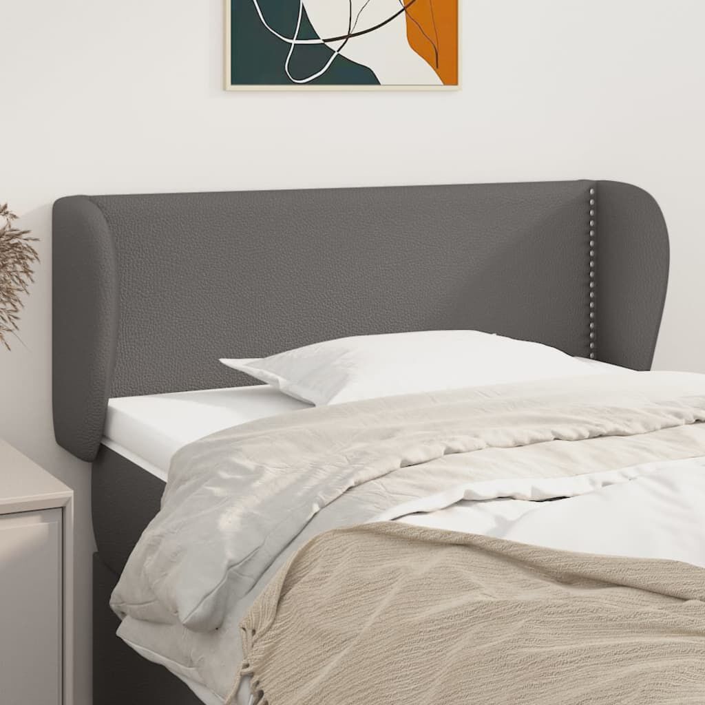 vidaXL Κεφαλάρι με Πτερύγια Γκρι 103x23x78/88 εκ. Συνθετικό Δέρμα