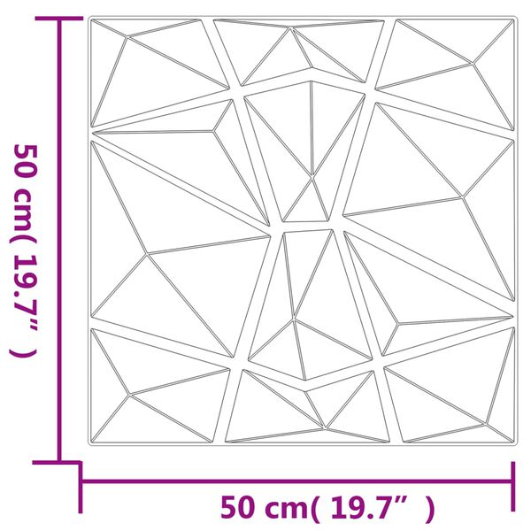 vidaXL Πάνελ Τοίχου 24 τεμ. Σχέδιο Διαμάντι Γκρι 50x50εκ. 6 μ² από XPS