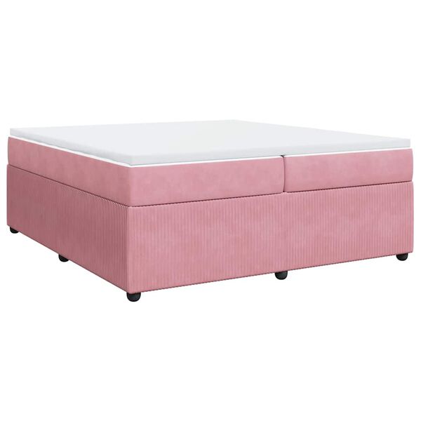 vidaXL &Kappa;&rho;&epsilon;&beta;ά&tau;&iota; Boxspring &mu;&epsilon; &Sigma;&tau;&rho;ώ&mu;&alpha; &Rho;&omicron;&zeta; 200x200 &epsilon;&kappa;. &Beta;&epsilon;&lambda;&omicron;ύ&delta;&iota;&nu;&omicron;