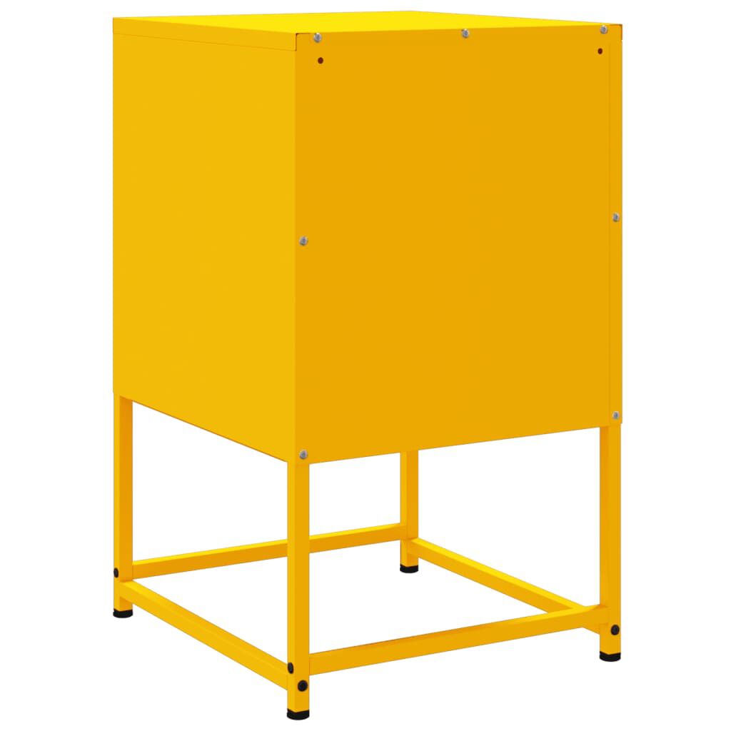 vidaXL Κομοδίνο Μουσταρδί 36x39x60,5 εκ. από Χάλυβα