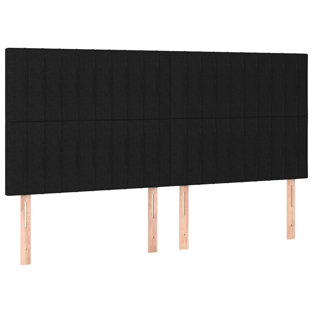 vidaXL Κεφαλάρια Κρεβατιού 4 τεμ. Μαύρα 80 x 5 x 78/88 εκ. Υφασμάτινο