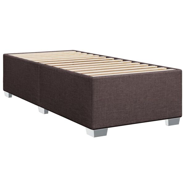vidaXL Κρεβάτι Boxspring με Στρώμα Σκούρο Καφέ 90x200 εκ. Υφασμάτινο