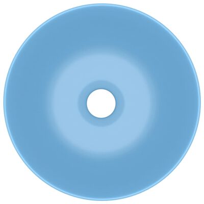 vidaXL Νιπτήρας Μπάνιου Στρογγυλός Γαλάζιος Κεραμικός