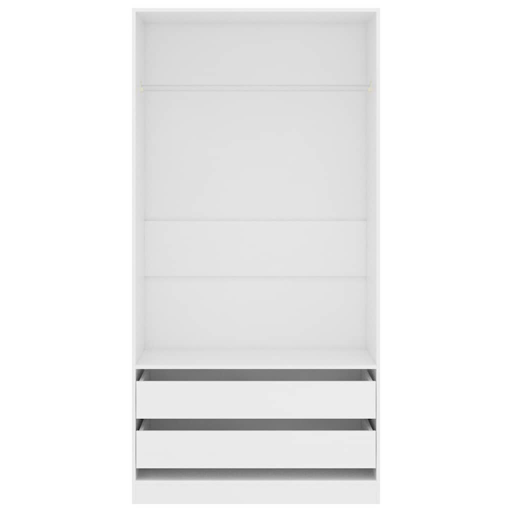vidaXL Ντουλάπα Λευκή 100 x 50 x 200 εκ. από Επεξ. Ξύλο