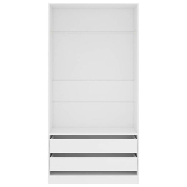vidaXL Ντουλάπα Λευκή 100 x 50 x 200 εκ. από Επεξ. Ξύλο