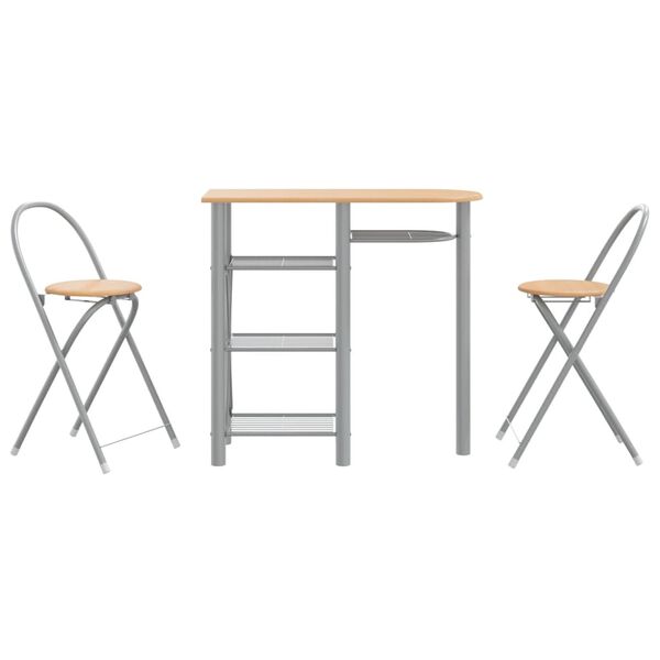 vidaXL &Sigma;&epsilon;&tau; &Epsilon;&pi;ί&pi;&lambda;&omega;&nu; &Mu;&pi;&alpha;&rho; 3 &Tau;&epsilon;&mu;&alpha;&chi;ί&omega;&nu; &Gamma;&kappa;&rho;&iota;/&Kappa;&alpha;&phi;έ &alpha;&pi;ό &Epsilon;&pi;&epsilon;&xi;. &Xi;ύ&lambda;&omicron;/&Sigma;ί&delta;&eta;&rho;&omicron;