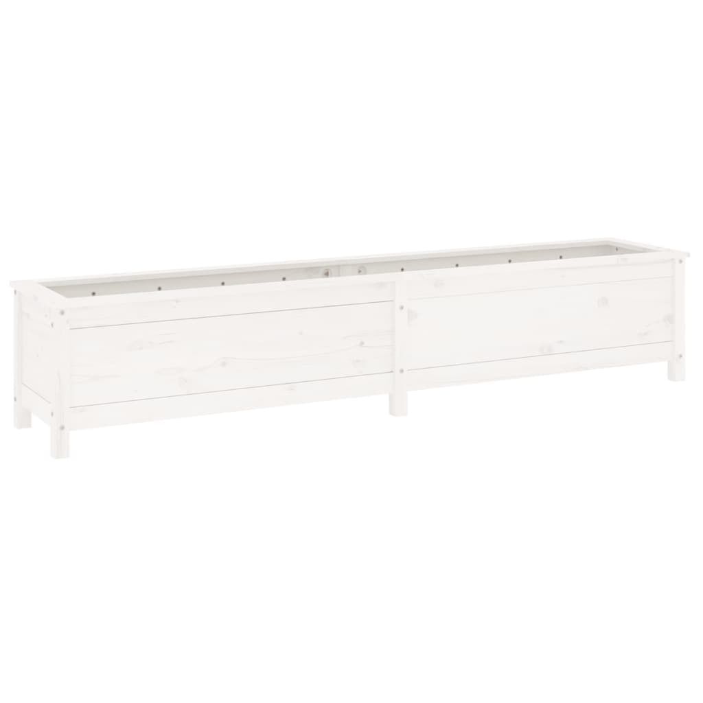 vidaXL Ζαρντινιέρα Υπερυψωμένη Λευκή 199,5x40x39 εκ. Μασίφ Ξύλο Πεύκου